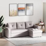 3-sits Bäddsoffa med Schäslong, Stoppad Soffa med Sängfunktion, Grå