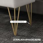 Bänk Förvaringsbänk Kräm av Linnelook och Stål för Sovrum och Hall Stoppad Sängbänk med Förvaringsutrymme 100 x 40 x 49 cm