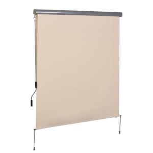 Vertikalmarkis för Terrass, Rullgardin för Utomhusbruk med Vev, Skyddar mot Sol och Vind, Grå, 160 x 250 cm