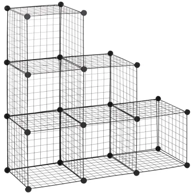 Plug-In Hylla Hyllsystem 6 Fack 109 x 37 x 109 cm, Svart