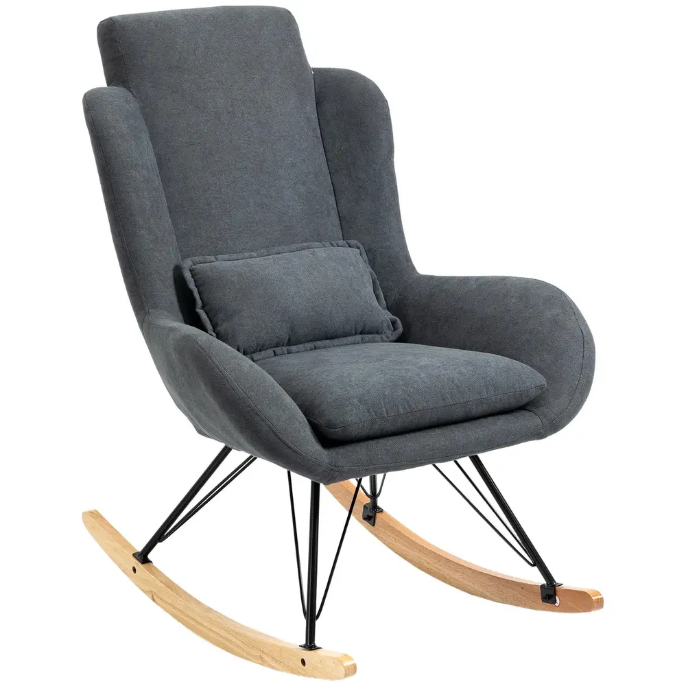 Gungstol med Fotstöd Läsfåtölj i 75 x 95 x 110 Cm