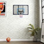 Basketbåge Basketkorg Väggmonterad Svart Röd av Stål och Nylon för Trädgård och Lekplats Väderbeständig Sportutrustning Robust 113 x 61 x 73 cm