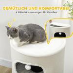Skraptunna Klösmöbel Beige Krämvit av Sisal för Katter upp till 6 kg med 3 Grottor och Lekbollar 100 cm