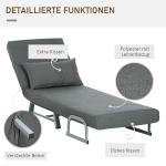 Stoppad Fåtölj Konverterbar till Gästsäng, Ergonomisk, Mörkgrå