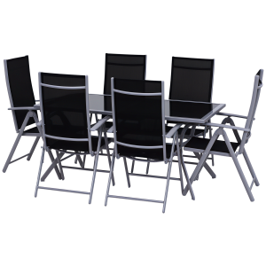 Sittset för 6 Personer, Trädgårdsmöbler i Aluminium