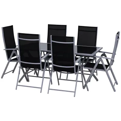 Sittset för 6 Personer Trädgårdsmöbler i Aluminium