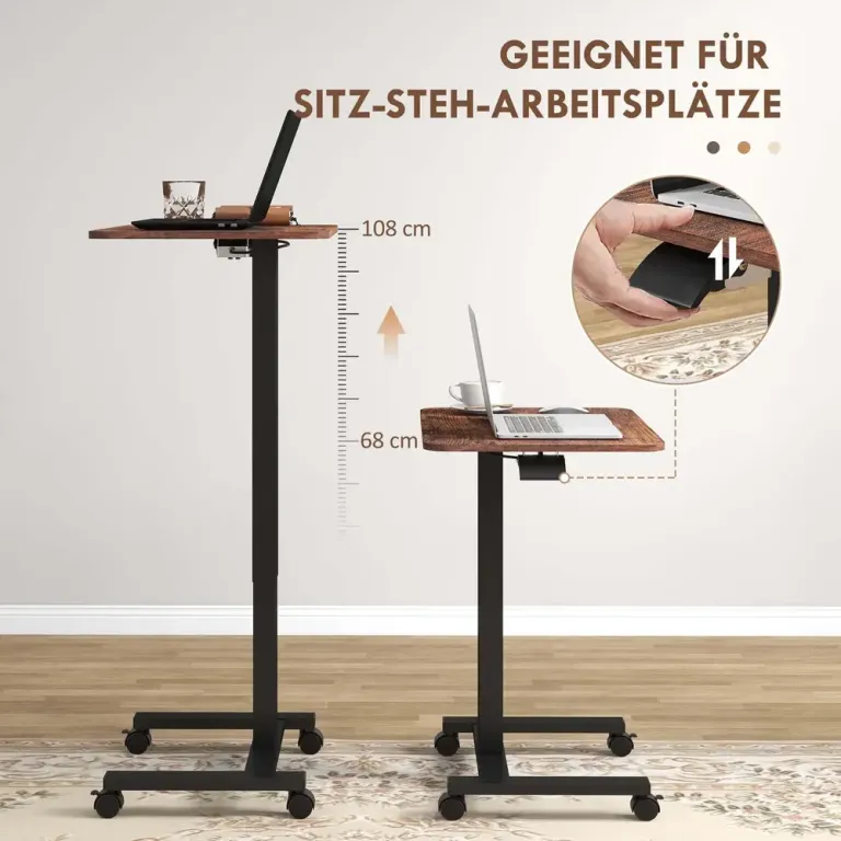 Laptopbord Datorbord Rustik Brun 65 x 48 x 108 cm