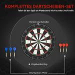 Darttavla Set med Pilar Svart Sisal och Plast för Spelrum och Garage Professionell Darttavla med Skyddsring och Stålspetsar Klassiskt Spel Hållbar