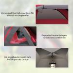 Campingtält för 3 Personer, Lätt och Vattentätt med UV 50+ och Kapell, Grå