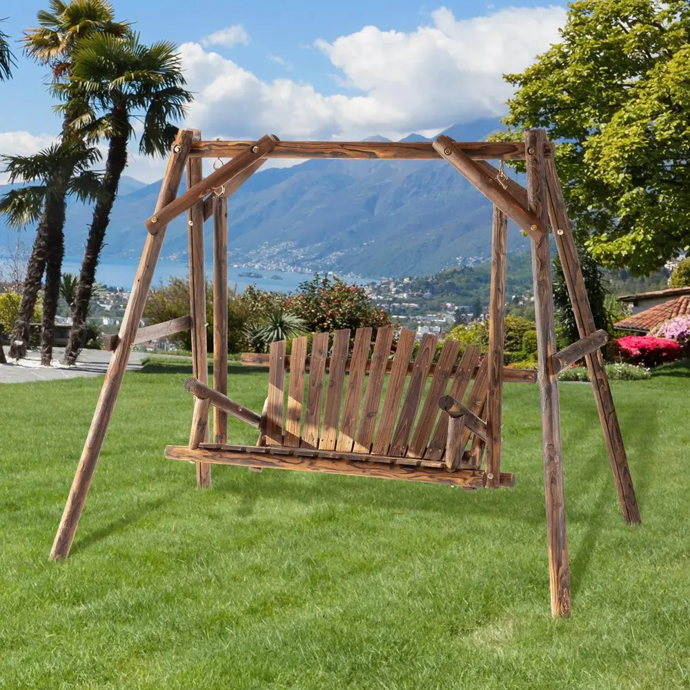 Hammock i Massivt Trä 2-Sits Klassisk 187 x 137 x 170 Cm