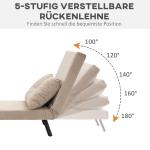 Bäddsoffa Gästsäng Beige av Sammet och Trä för Vardagsrum Relaxstol med Sängfunktion och Justerbart Ryggstöd 63 x 73 x 81 cm