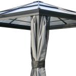 Lyxig Trädgårdspaviljong i Aluminium, Stabilt Partytält med Polykarbonattak, Väderbeständigt Uterum för Sommarfester, Brun/Beige, 3 x 3,6 m