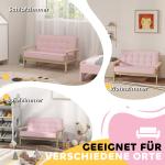 Barnfåtölj Sammet Rosa Trä och Tyg för Barnrum Mjuk Barnsoffa med Stoppning och Armstöd Bekväm Design och Fin Inredning 3–15 År