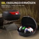 Motorcykelväska Skoterväska 48 L för Motorcyklar Skotrar Mopeder Fyrhjulingar Toppväska Svart 59 X 43 X 33 Cm