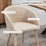 Matsalsstolar 2-pack Prisvärd Beige Tyg för Kök och Matsal i Skandinavisk Design med Ben i Trä Hållbar Modell Upp till 150 kg