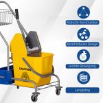Moppvagn med 25 L Kapacitet och 4 Hjul för Effektiv Golvvård Hållbar och Ergonomisk Gul Plast för Rengöring och Städning