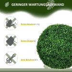 Konstgjord Växt Buxbombollar Set med 2 Grön av Plast för Vardagsrum och Trädgård Dekorativa Växter Höjd 50 cm