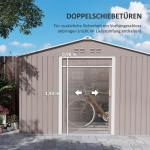 Verktygsbod Redskapsbod med Sadeltak Ljusgrå av Galvaniserat Stål för Bakgård Väderbeständigt Skjul med Skjutdörr 4,9 m² 277 x 195 x 192 cm