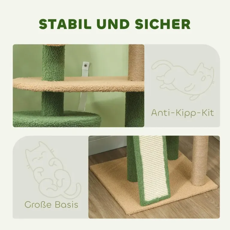 Klösträd Grön av Sisal och Plysch 139 cm