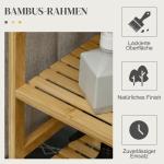 Tvättkorg med Inbyggd Strykbräda och Tvättsäck på 57 L för Badrum Hållbar och Ergonomisk Natur Bambu 113 x 34 x 82 cm