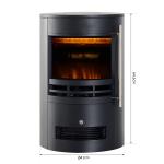 Elektrisk Öppen Spis med Värmare och LED-flameffekt, 900/2000 W, Dekorativ, Svart