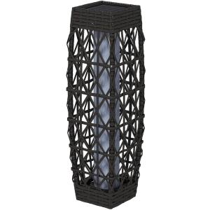 Sollampa Trädgårdslampa Grå av Rotting och Plast för Utomhusbruk LED Lampa med Ljussensor Anti-UV