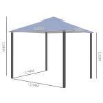 Stort Partytält med Dubbeltak, Rymlig Paviljong med UV-Skydd, Perfekt för Trädgårdsfester och Evenemang, Grå, 3,45 x 3,45 m