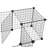 Liten Smådjursbur Metall Flexibel Utehage för Kaniner och Marsvin Modulärt Galler Svart 106 X 73 X 36 Cm