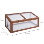 Mini Växthus Stabil Natur Trä för Trädgård med PC-Paneler för Optimalt Ljusinsläpp och Odling av Plantor 100 L x 65 B x 40 H cm