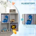 Kids Förvaringshylla, Kub med Lådor i MDF och Tippskydd, Vit