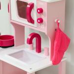 Lekkök Barn Rosa Trä och MDF för Barnrum Leksakskök med Tillbehör och Ljudfunktion Kompakt Design för Rolig Lek