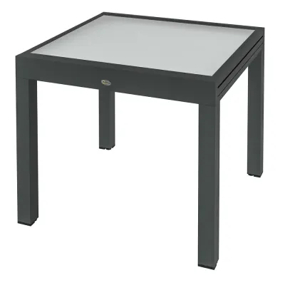 Trädgårdsbord Matbord Utdragbart Mörkgrå 160 x 80 x 75 cm