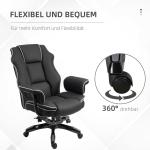 Kontorsstol Höj- och Sänkbar med Vippfunktion Ergonomisk 360° Vridbar med Armstöd Konstläder Svart 76 X 80 X 118-124 Cm