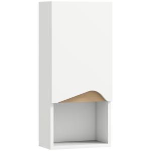 Väggskåp Badrum Vit MDF för Toalett och Badrum Hängande Skåp med Soft Close-Dörr och Hylla Platsbesparande 30 × 17 × 67 cm