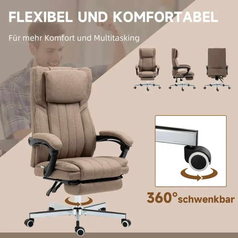 Kontorsstol med Massagefunktion Fällbart 65 x 61 x 118 cm
