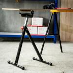 Rullbock Höj- och Sänkbar Stödbock upp till 90 Kg Metall för Verkstäder Svart 44 X 50 X 68-110 Cm