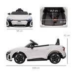 Barnelbil Audi RS e-tron GT Vit av Plast och Metall för Barn 3-5 År med Fjärrkontroll och Musik Hastighet upp till 5 km/h Licensierad