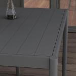 Trädgårdsbord Uteplatsbord Mörkgrå av Aluminium för Trädgårdsterrass Matbord för 6 Personer Robust Balkongbord 145 x 90 x 74 cm