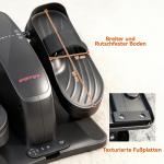 Mini-pedaltränare med 12 Hastigheter och LED-display samt Fjärrkontroll för Hemmaträning Ergonomisk och Stabil Svart Metall och Plast