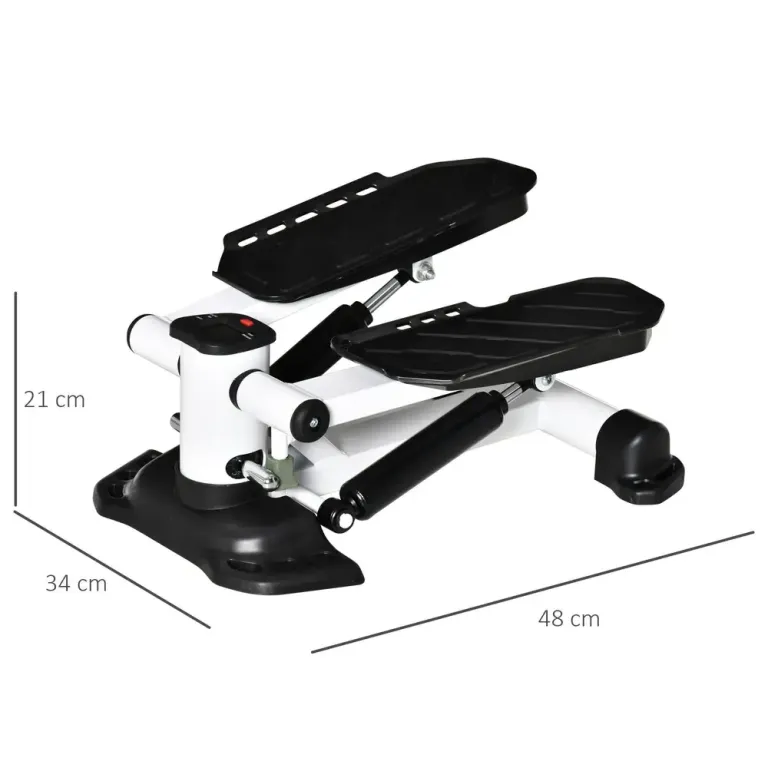 Mini-Stepper med LCD-Display och Halkfria Pedaler, Svart