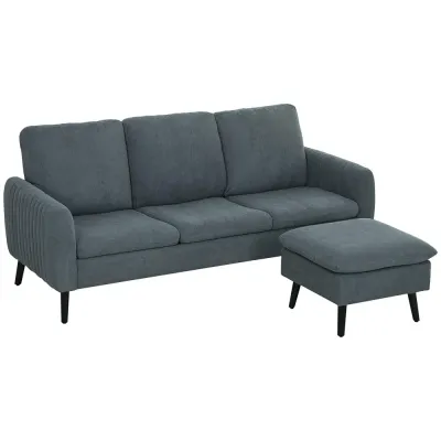 Soffa Hörnsoffa med Sovfunktion Grå 196 x 140 x 88 cm