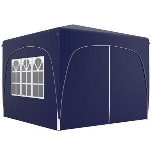 Lusthus Paviljong Pop-Up Partytält Mörkblå av Polyester och Metall för Camping och Trädgårdsfester Vintertätt Tält med 4 Sidoväggar UV50+ 3 x 3 m