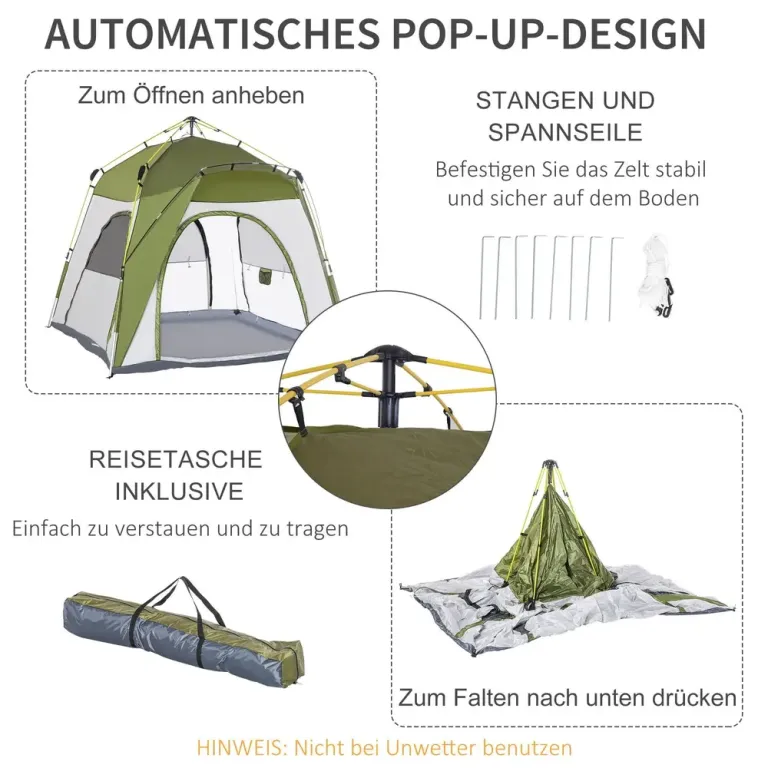 Pop-Up Tält Automatisk Hydraulisk 240 x 240 x 199 cm