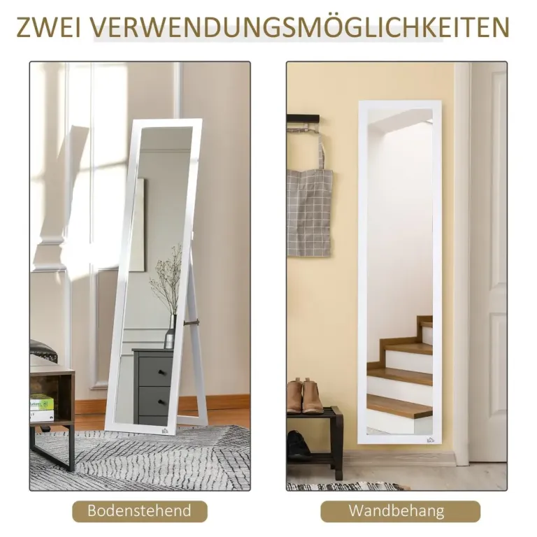 Hellängdsspegel med MDF-Ram Vit 37 x 37 x 154 cm