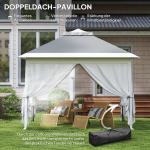 Pop-up Paviljong med Myggnät och Dräneringshål för Trädgård Hållbar och Stabil Grå Polyester och Metall 3,3 x 3,3 m