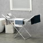 Torkställning Klädtork Elektrisk och Hopfällbar Silver av Aluminium för Inomhusbruk Uppvärmd Ställning med Värme 144 x 53 x 91 cm