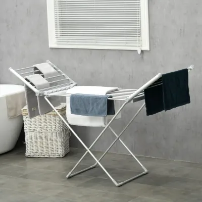 Torkställning Klädtork Elektrisk 144 x 53 x 91 cm, Silver