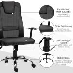 Ergonomisk Kontorsstol Höj- och Sänkbar med Vippfunktion och Armstöd upp till 120 Kg Svart