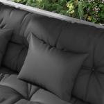 Sittdynor Stolsdynor Set med 4 Dynor Mörkgrå av Tyg för Hem och Trädgård Vattenavvisande Dyna med Knytband 150 x 50 x 10 cm