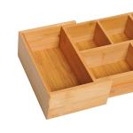 Förvaringslåda Utdragbar Organisatör Bambu Naturlig och Miljövänlig Förvaring Natur 24,6 X 17,6 X 7 Cm